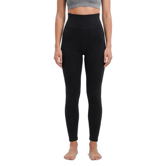 Damen Ski Leggings gefüttert mit Teddy-Plüsch, High Waist, Skiunterwäsche Winter