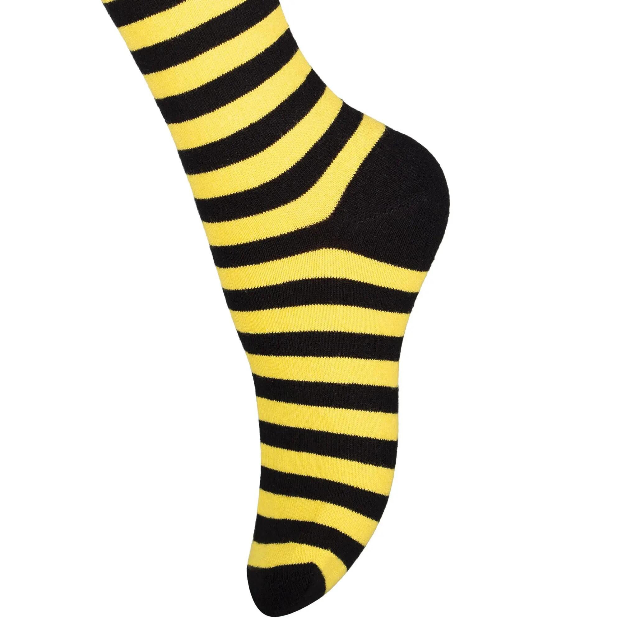 Damen Karneval Overknees Strümpfe Baumwolle Ringel oder uni Einheitsgröße 2 Paar 2/8