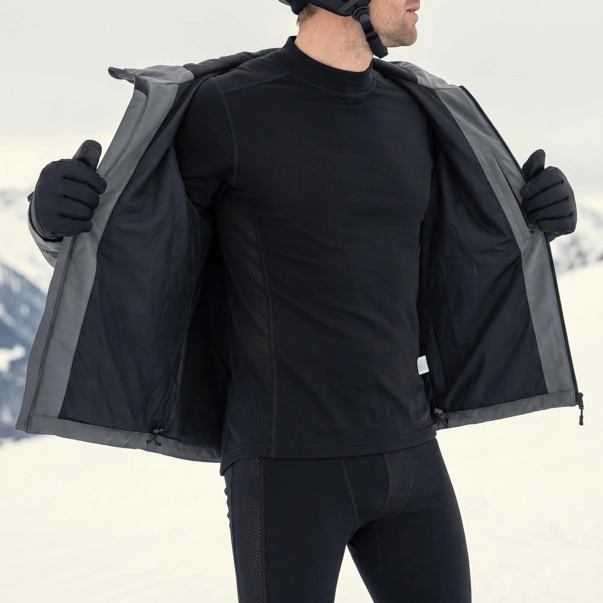 Funktionsunterwäsche Herren Set dünn, Skiunterwäsche Langarmshirt Unterhose 3/7