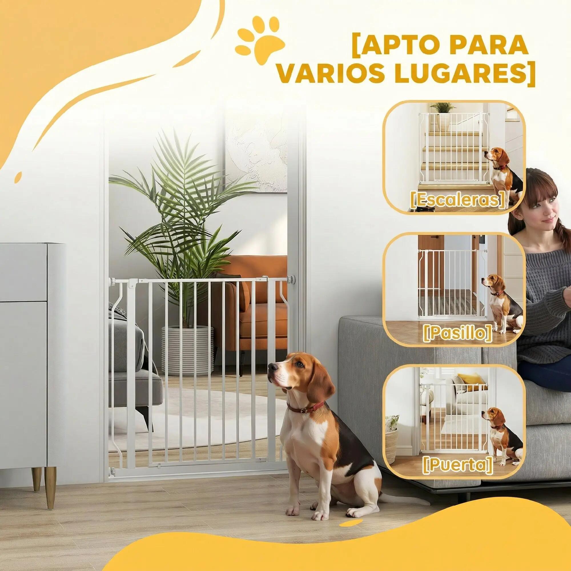 Barreira de segurança 85x1.5x76 cm branco PawHut 6/8
