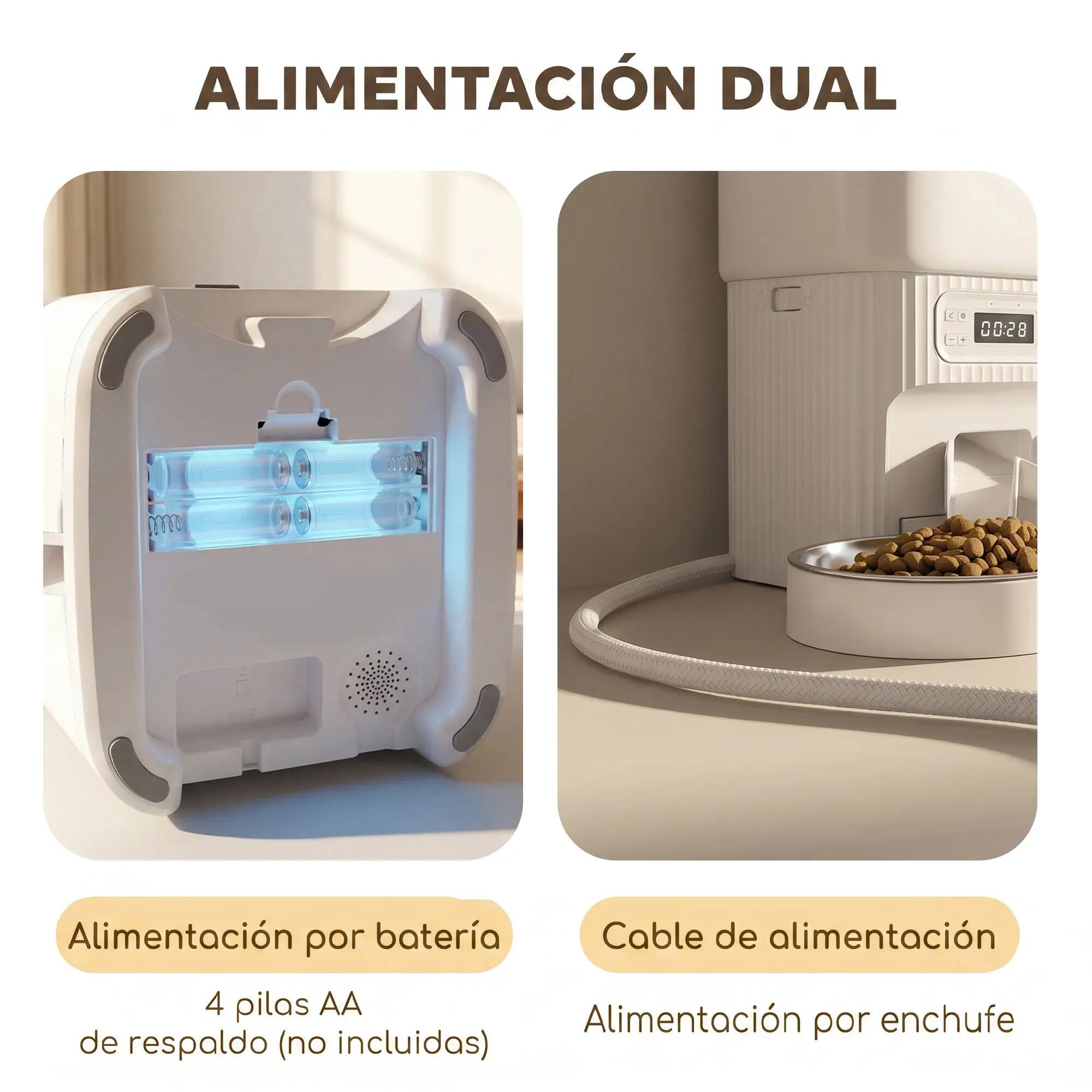 Alimentador automático para gato 33x30.5x30 cm branco PawHut 5/9