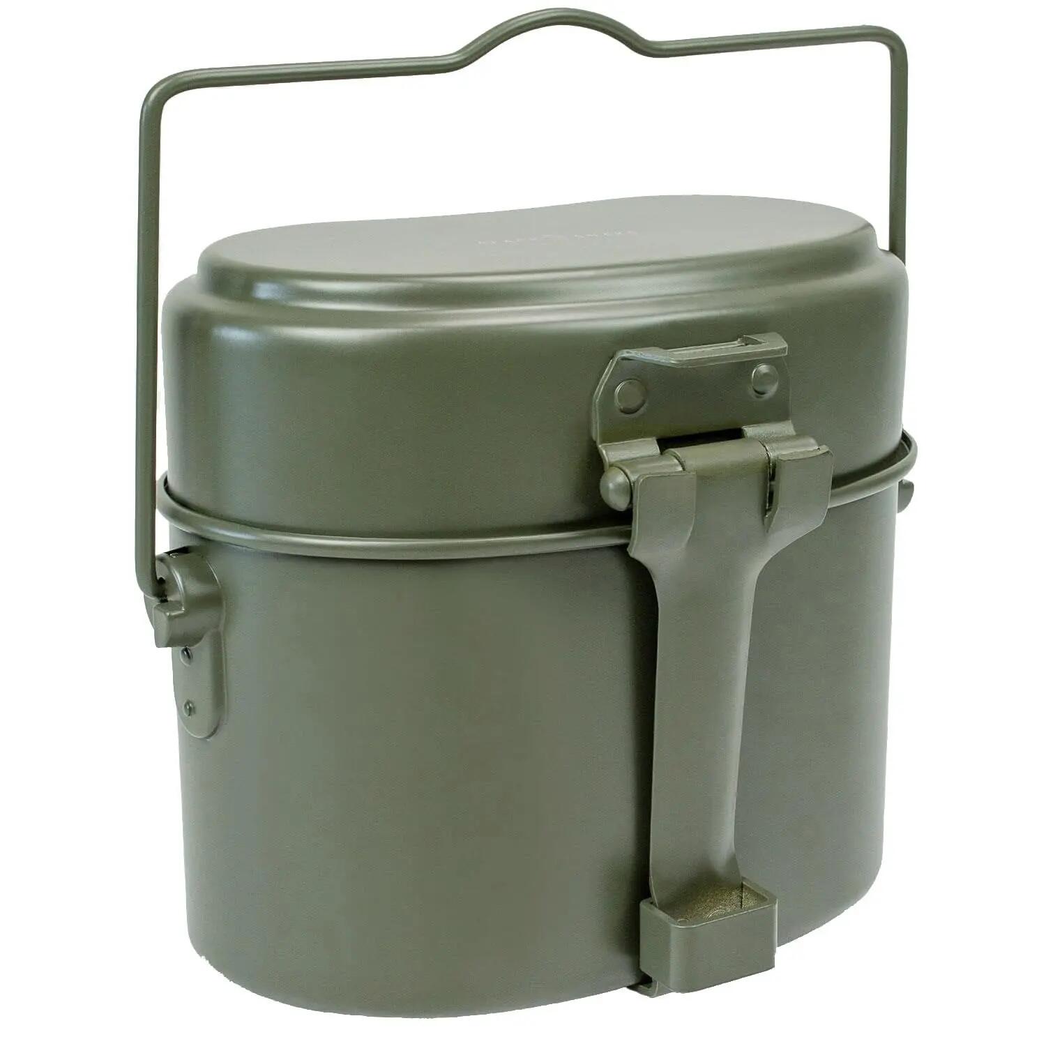 Camping Kochgeschirr BW-Stil Aluminium Besteck Karabinertasse 300 ml 1 Person 2/7