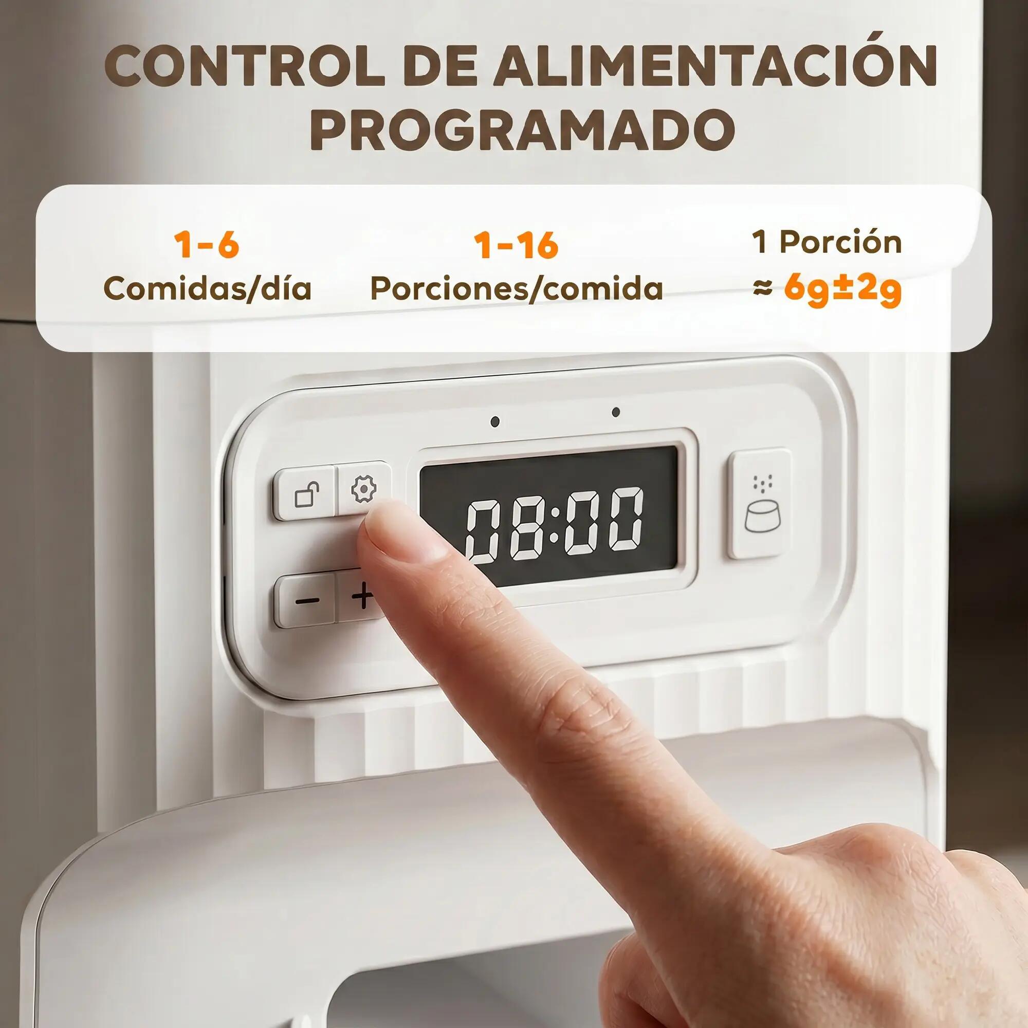Alimentador automático para gato 33x30.5x30 cm branco PawHut 4/9