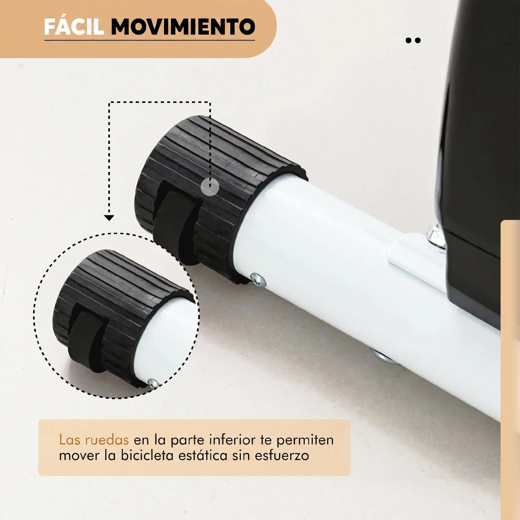 Bicicleta Estática Dobrável 8 Níveis Resistência Magnética LCD Branco 6/9