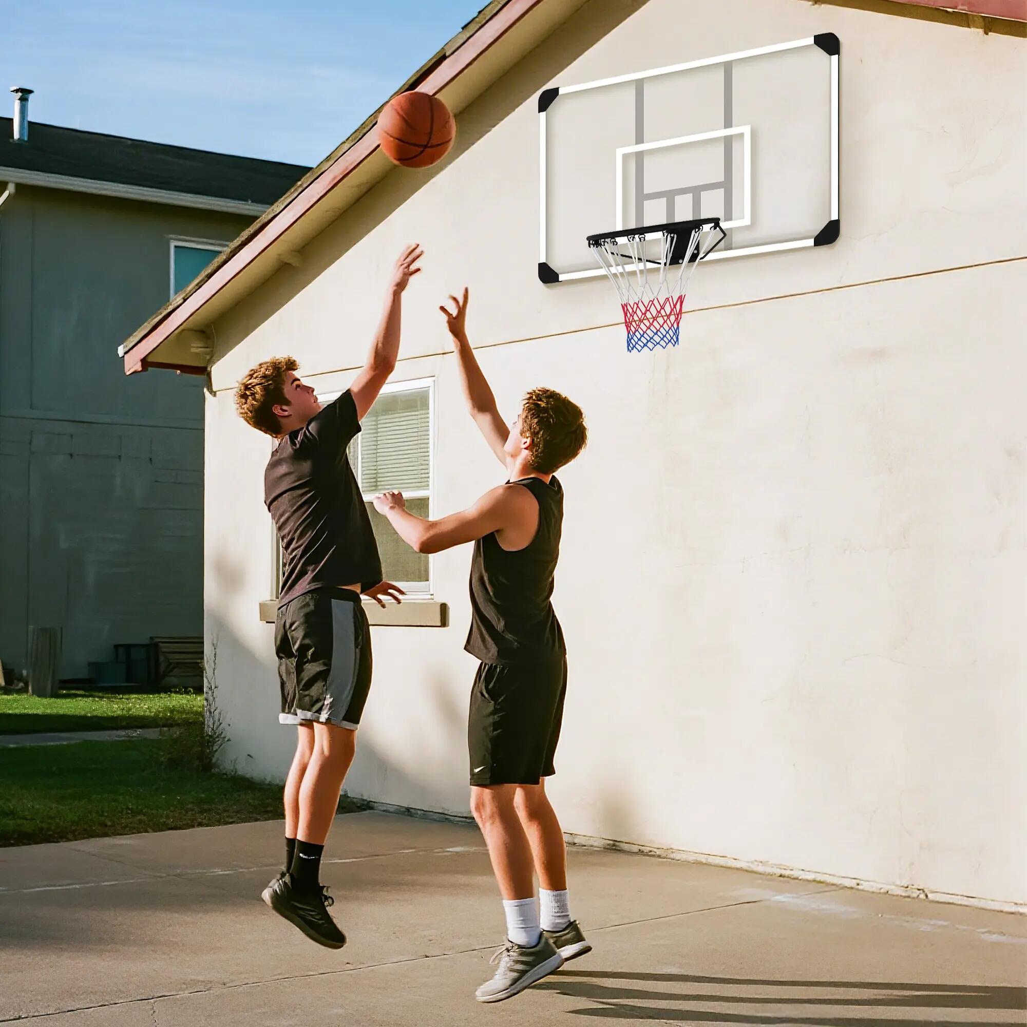 Canasta de baloncesto SPORTNOW transportable de pared Blanco 6/8