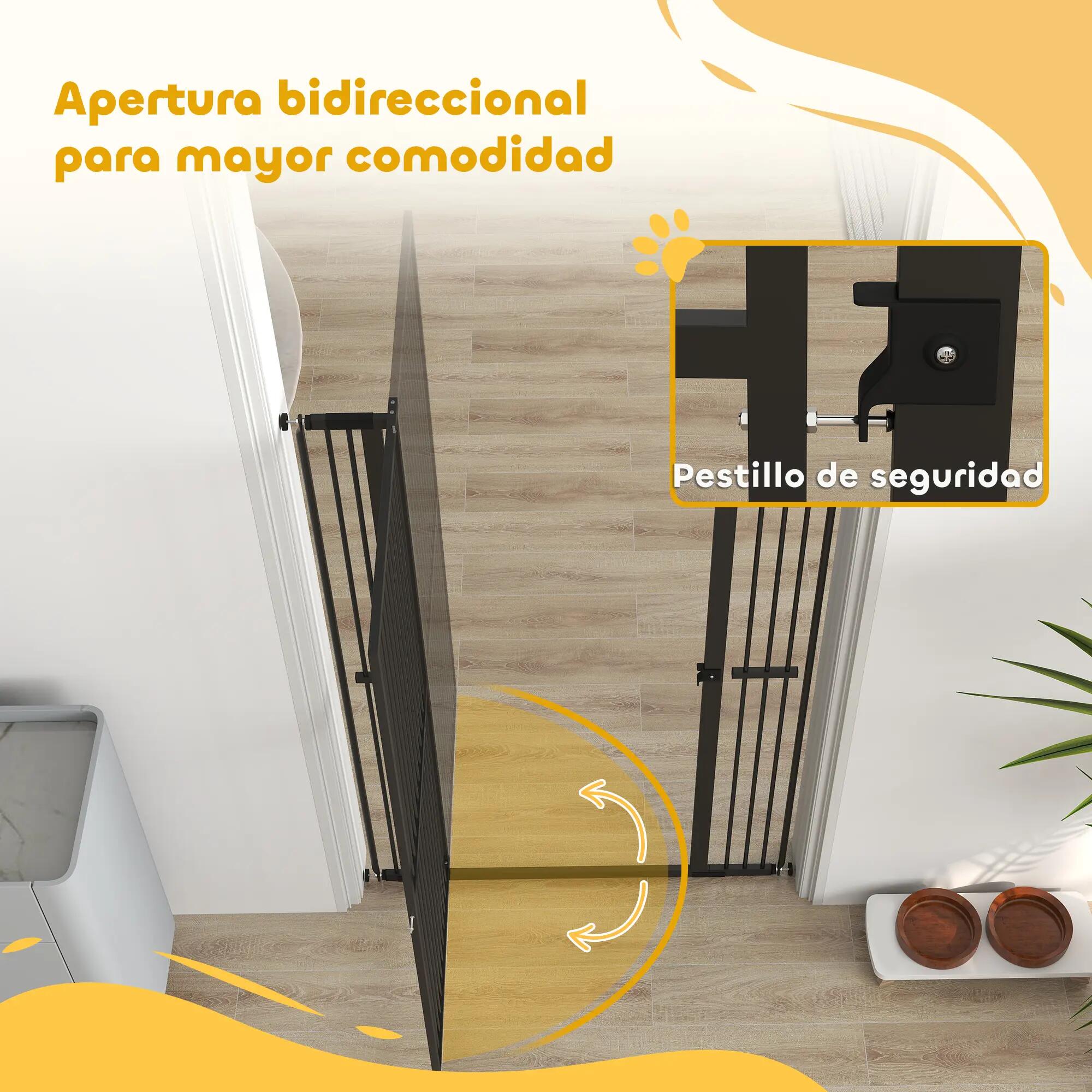 Barrera de Seguridad PawHut 104x3.5x150 cm Negro 8/9