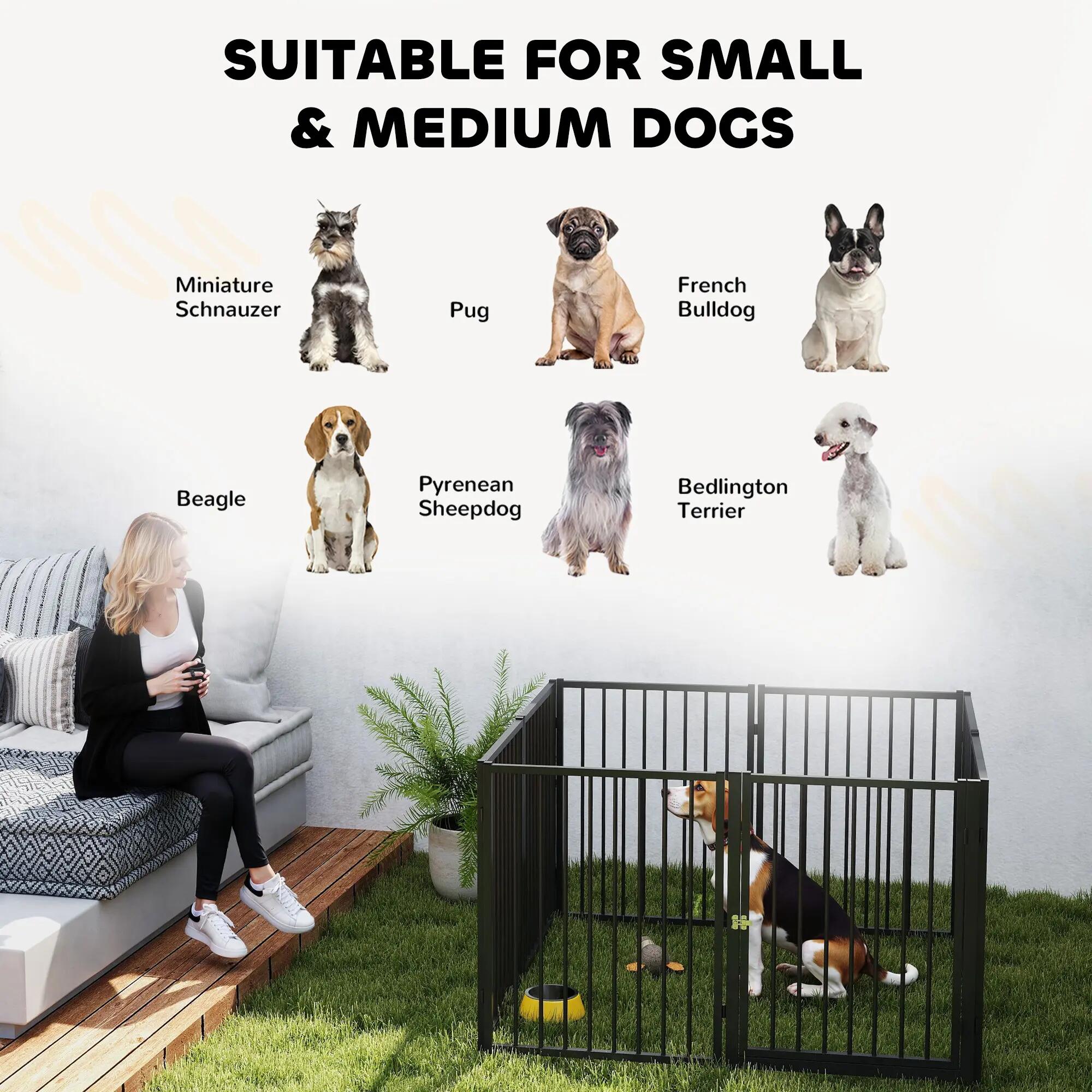 Parque para Perros PawHut 240x120x76 cm Negro 8/10