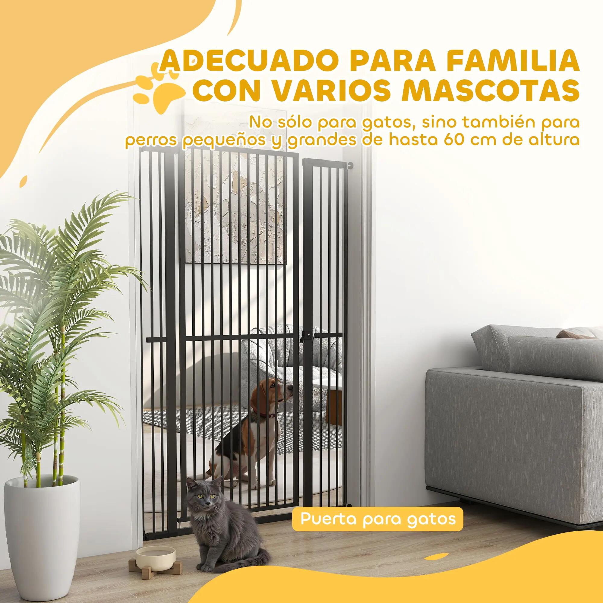 Barrera de Seguridad PawHut 104x3.5x150 cm Negro 7/9