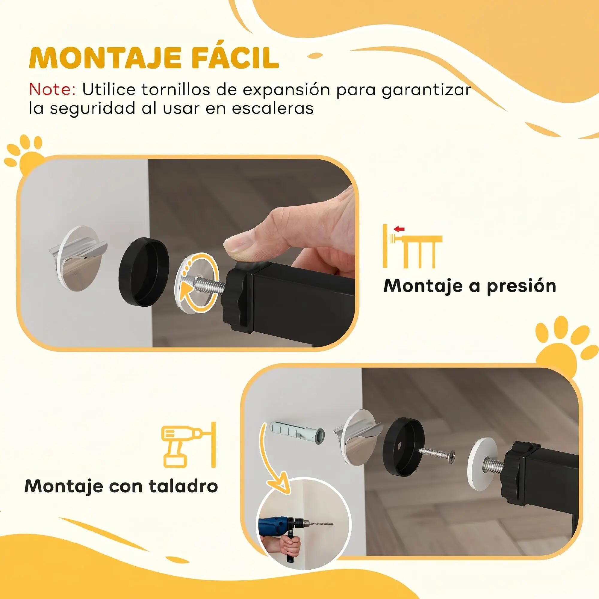 Barreira de segurança 93.5x2x45 cm preto PawHut 6/9