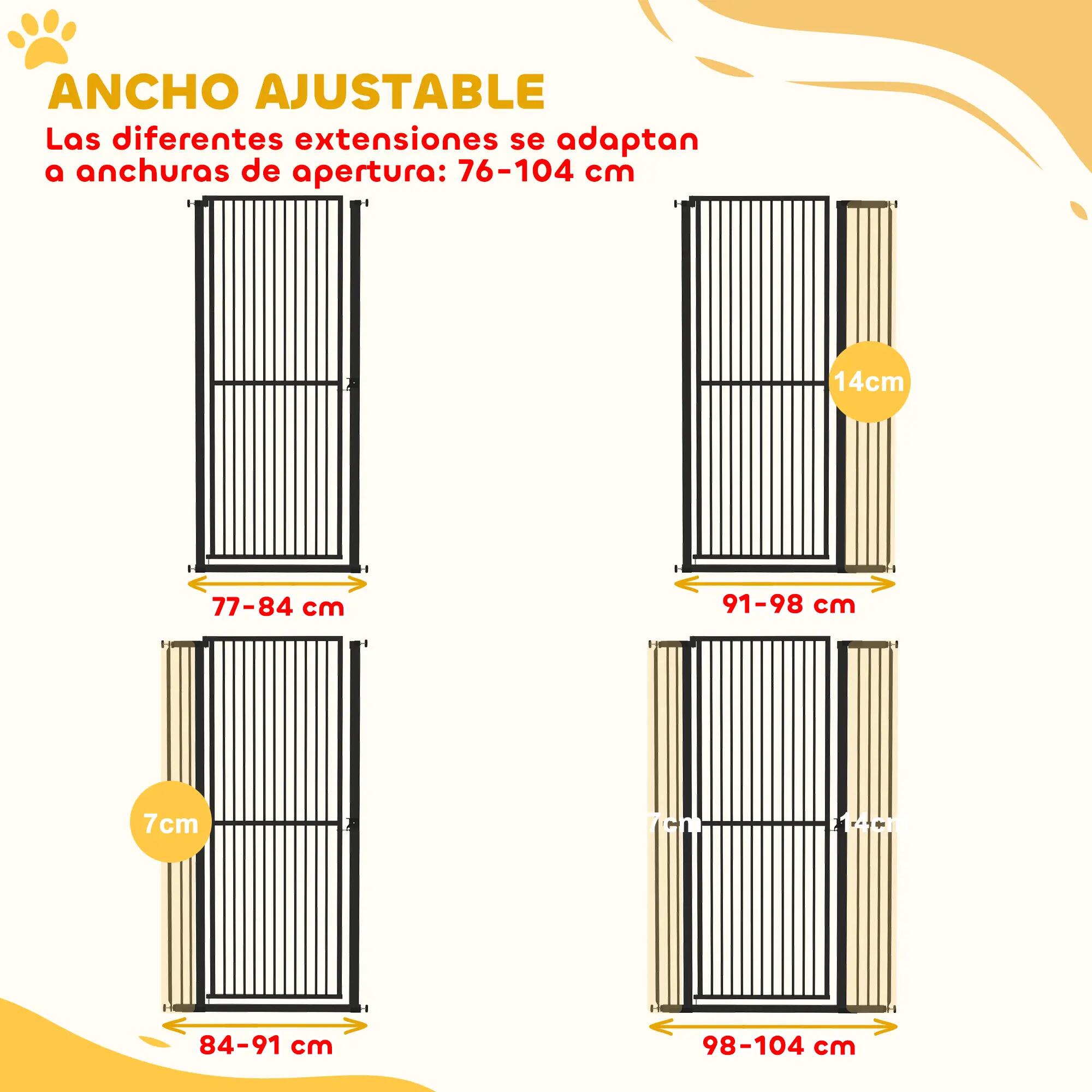 Barrera de Seguridad PawHut 104x3.5x150 cm Negro 6/9