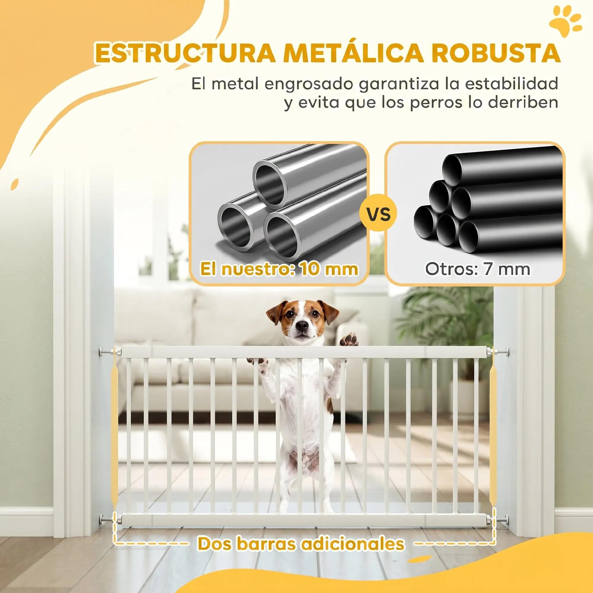Barreira de segurança 93.5x2x45 cm branco PawHut 5/9