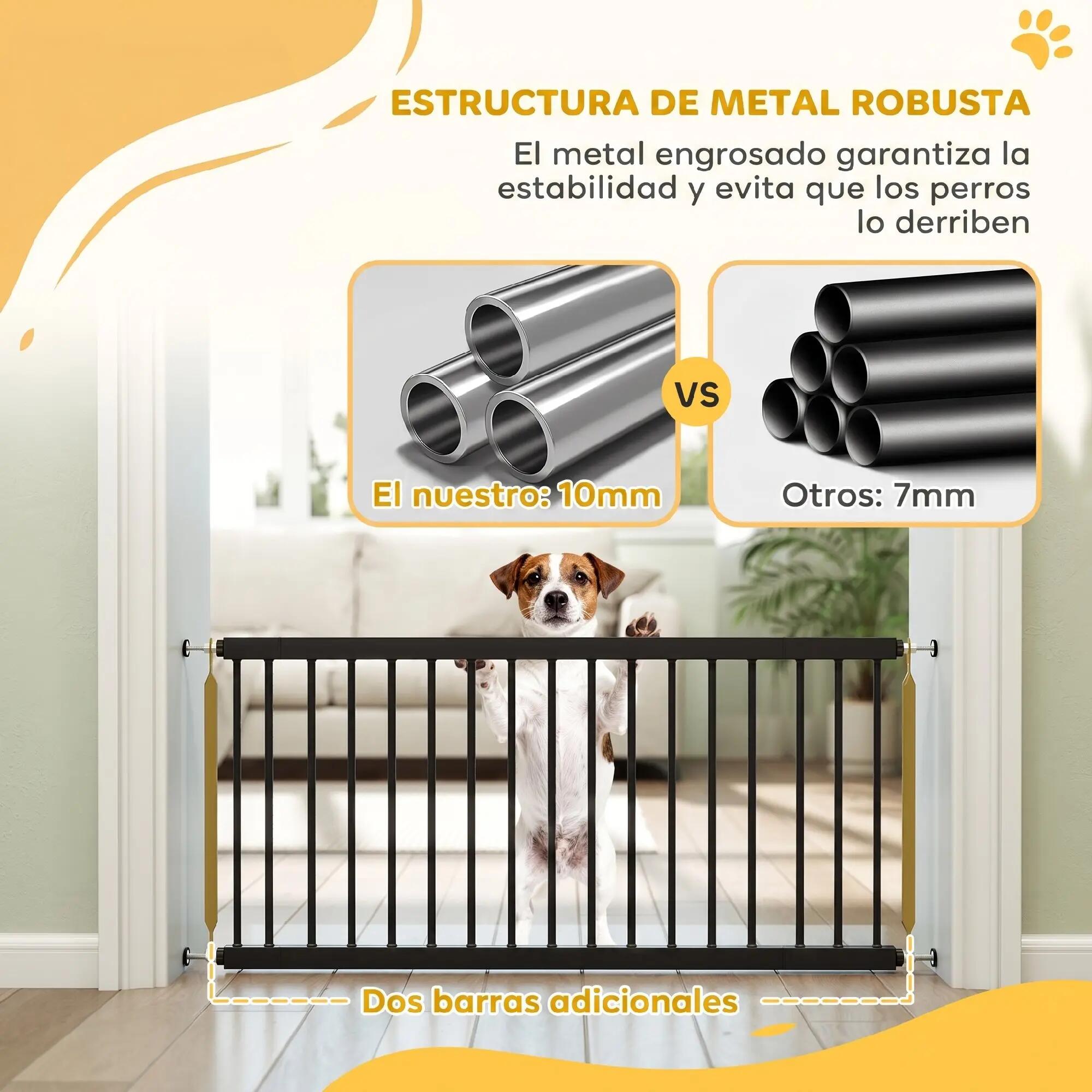 Barreira de segurança 93.5x2x45 cm preto PawHut 5/9