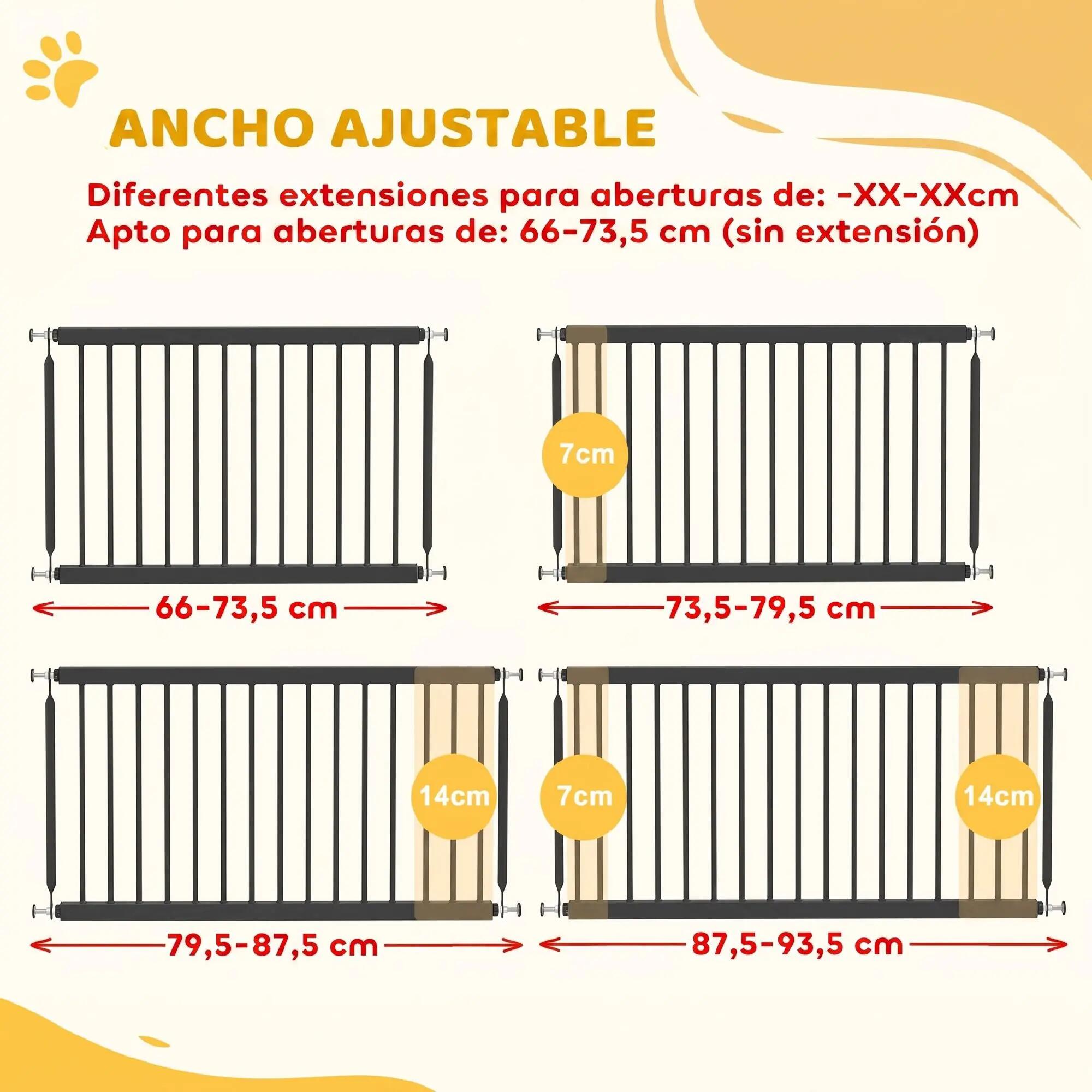 Barreira de segurança 93.5x2x45 cm preto PawHut 4/9