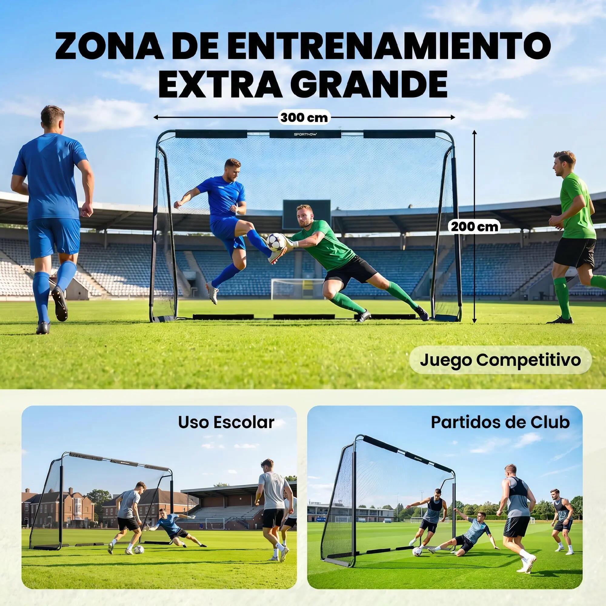 Baliza de Futebol SPORTNOW 300x120x200 cm Preto 5/9