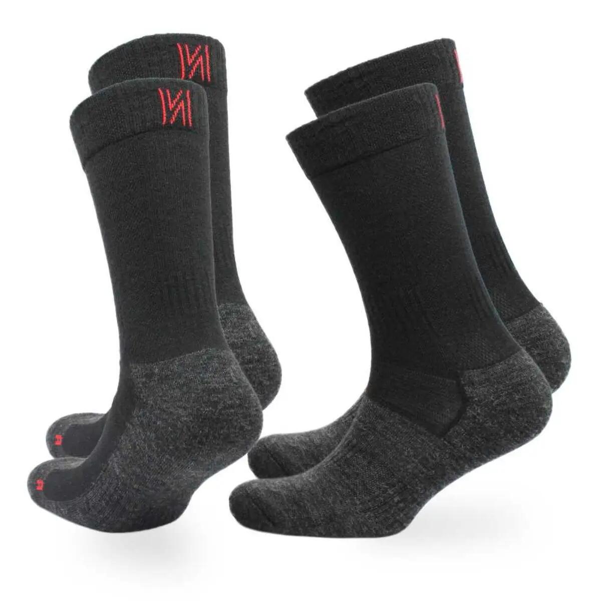 2 Paar - Wandelsokken 60% Merino Wol - Anti-Blaren & Schokdemping Leonardo 4/5
