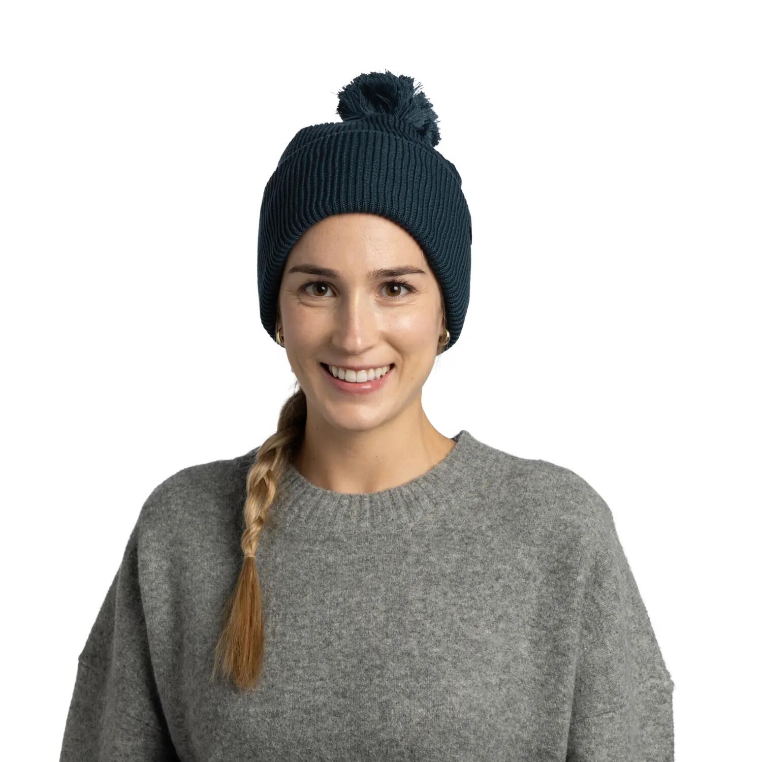 Bonnet tricoté Unisex Buff Bleu TAILLE UNIQUE 3/5