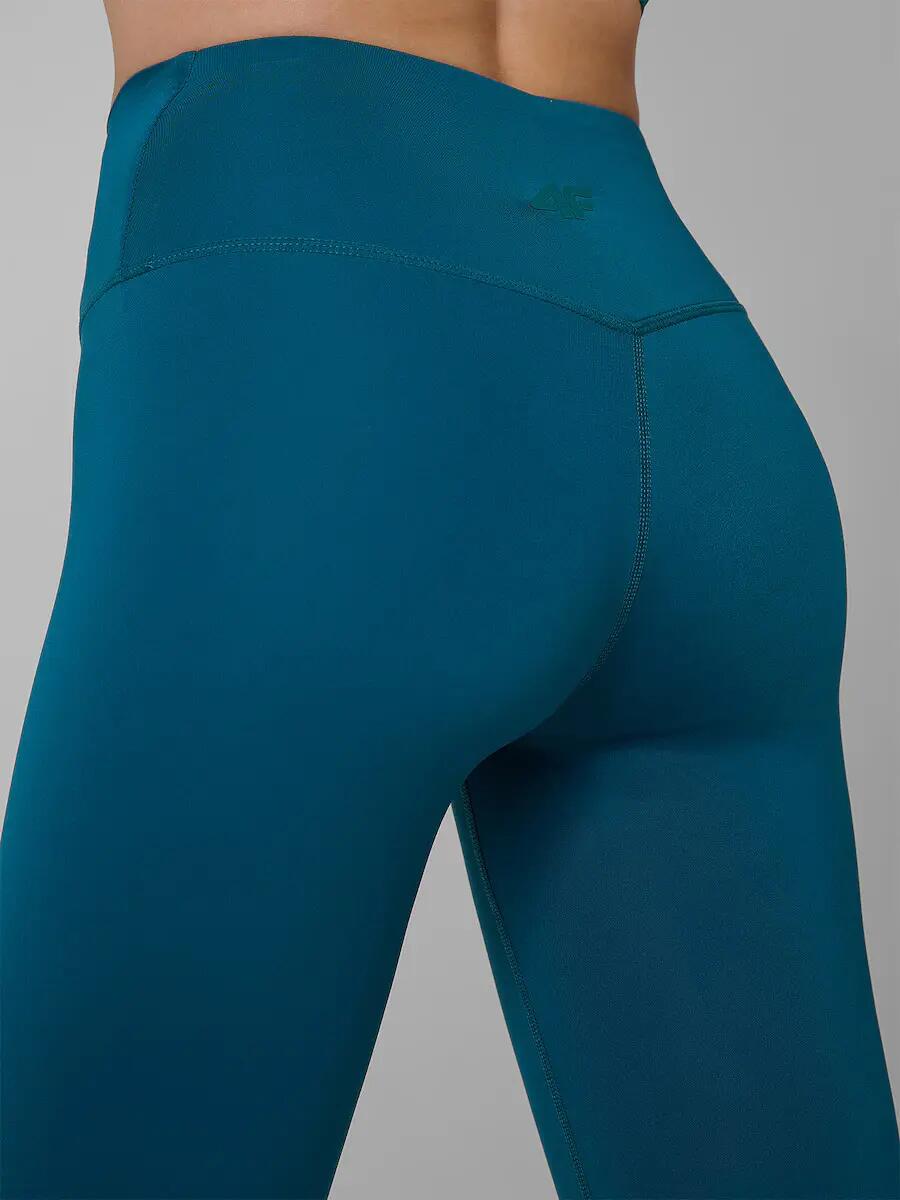 LEGGINSY DAMSKIE 4F TENINGOWE SZYBKOSCHNĄCE Z WYSOKIM STANEM KOLOR ZIELONY 7/8