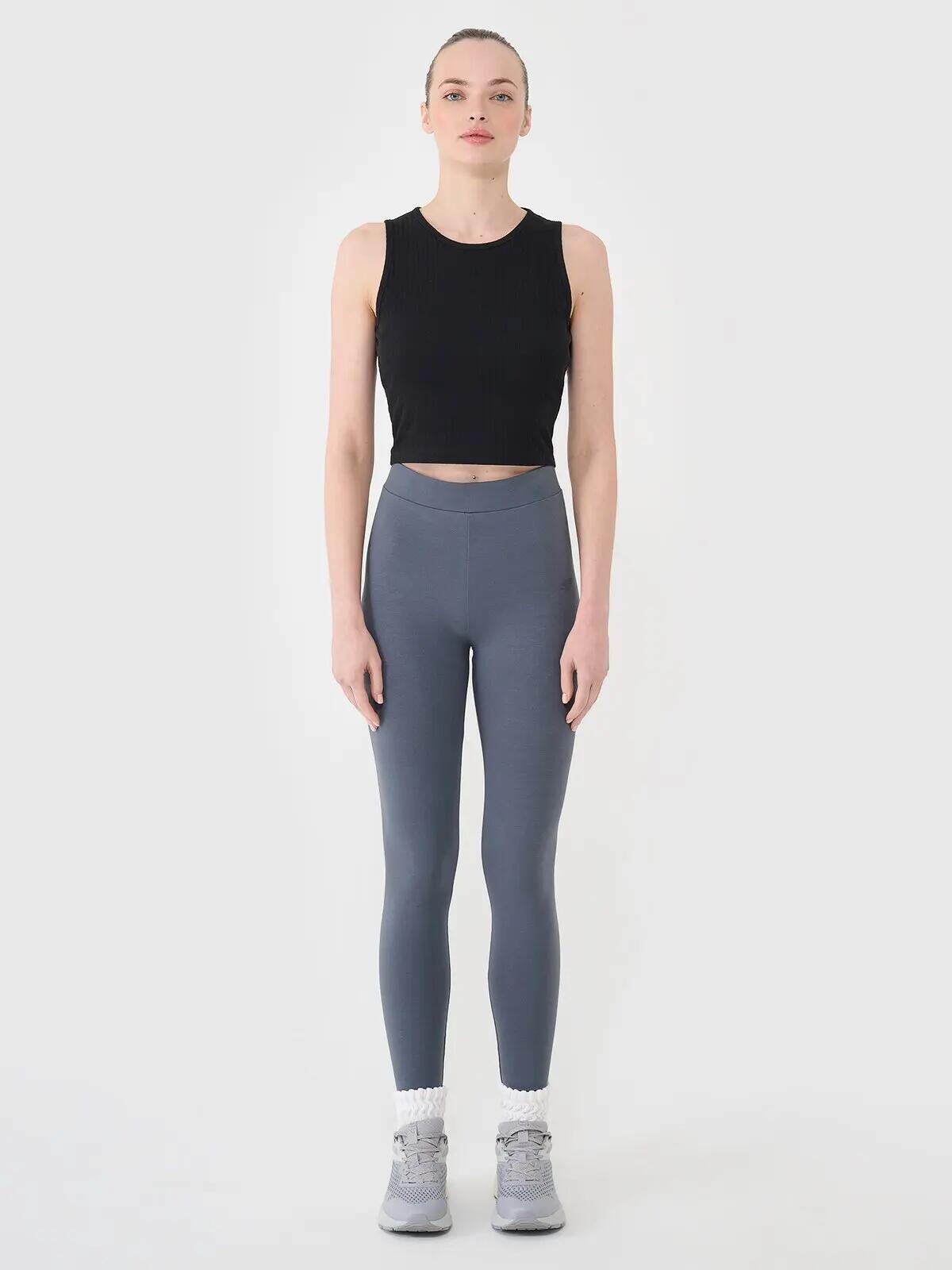4F LEGGINSY DAMSKIE DŁUGIE Z WYSOKIM STANEM  KOLOR SZARY 6/11