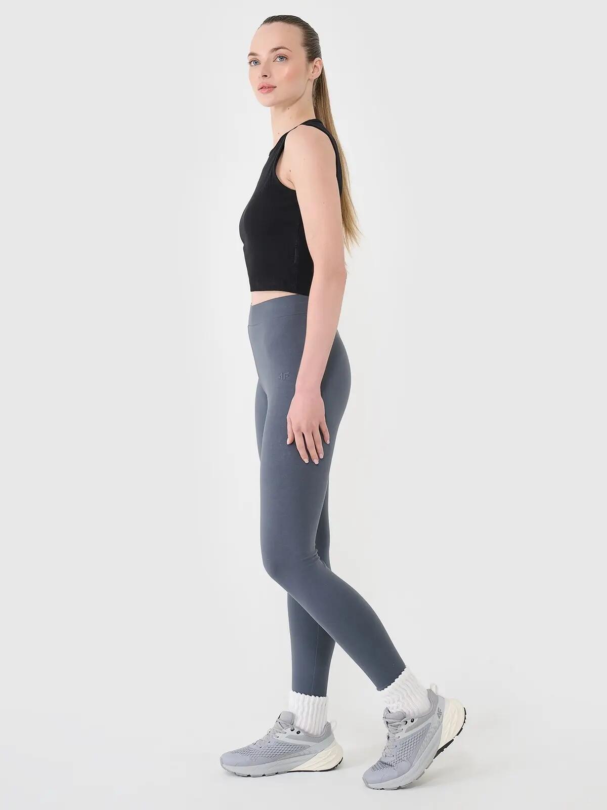 4F LEGGINSY DAMSKIE DŁUGIE Z WYSOKIM STANEM  KOLOR SZARY 4/11
