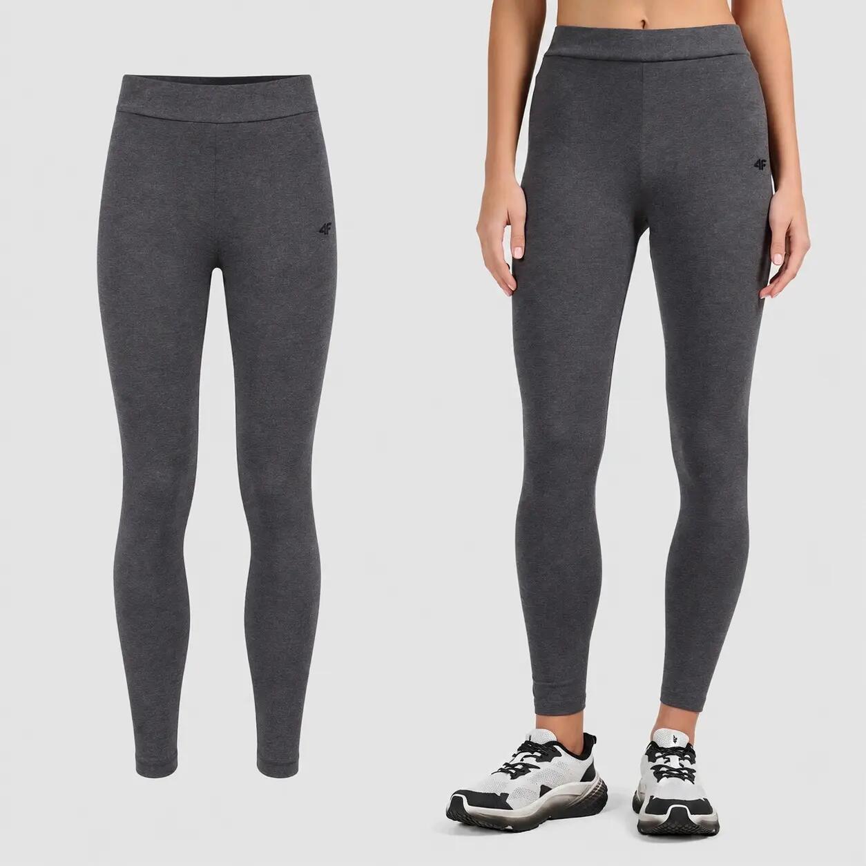 LEGGINSY DAMSKIE 4F DŁUGIE SPORTOWE   KOLOR SZARY 4/5