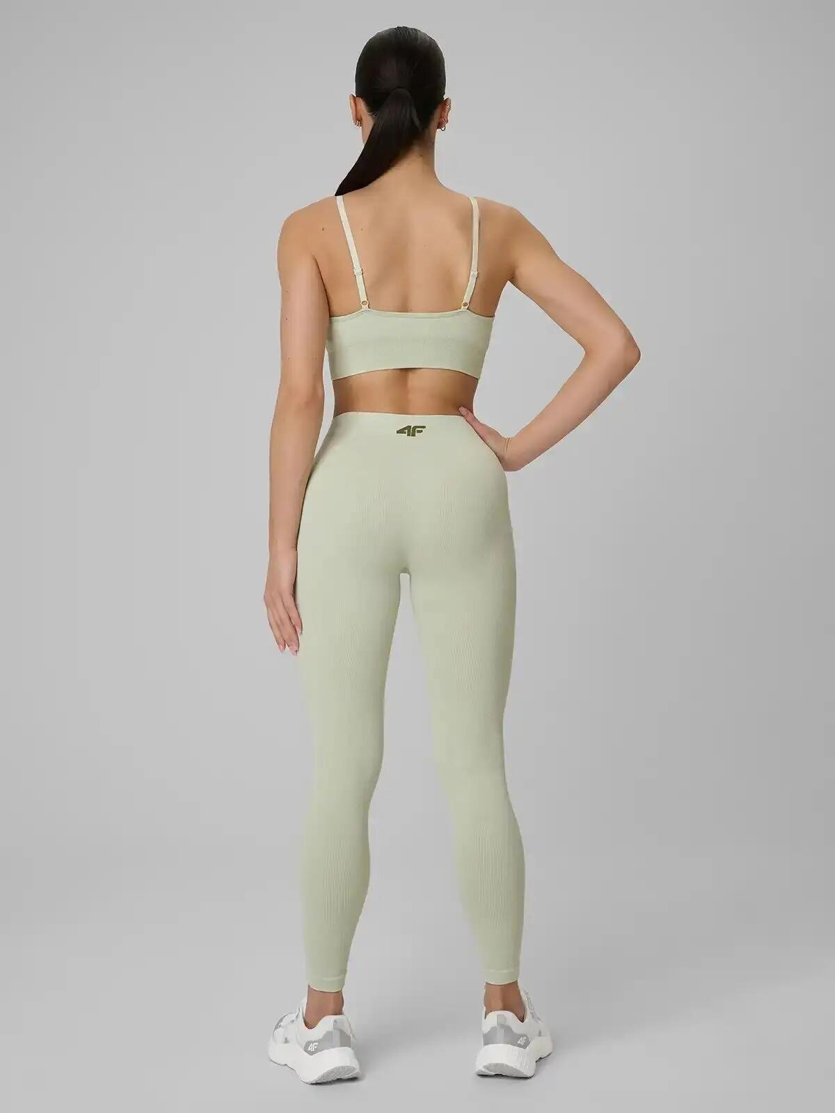 LEGGINSY DAMSKIE 4F TENINGOWE SZYBKOSCHNĄCE Z WYSOKIM STANEM KOLOR ZIELONY 10/13