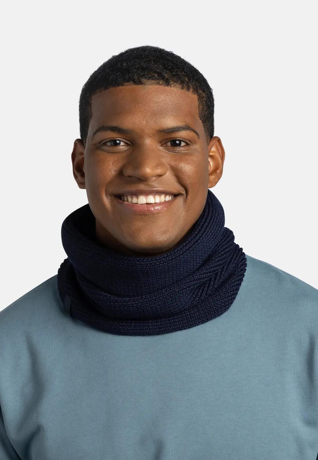 Cache-cou tricoté Unisex Buff Bleu foncé TAILLE UNIQUE 3/5