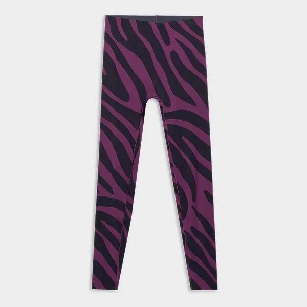 LEGGINSY DAMSKIE 4F DO JOGI SZYBKOSCHNĄCE  KOLOR FIOLETOWY 7/8