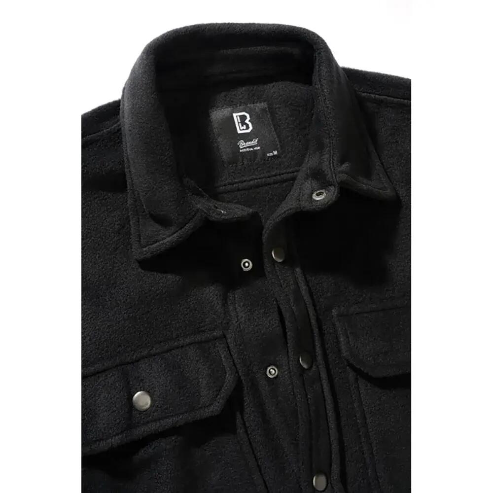 Chemise polaire homme Jeff Brandit® noire - Manches longues 5/5