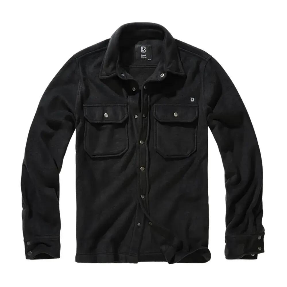Chemise polaire homme Jeff Brandit® noire - Manches longues 2/5