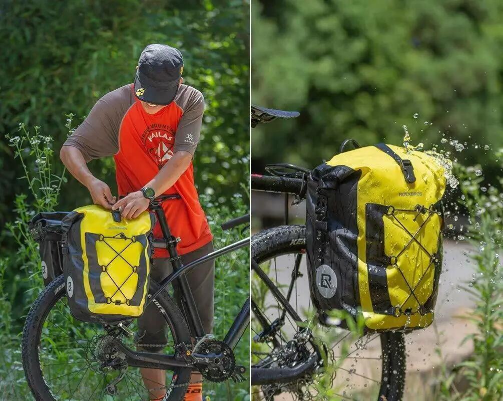 Lot de 2 sacoches de porte-bagages 27L imperméables gauche + droite 8/8