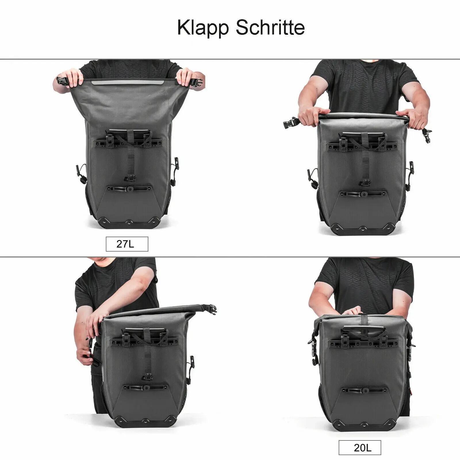 Lot de 2 sacoches de porte-bagages 27L imperméables gauche + droite 7/8