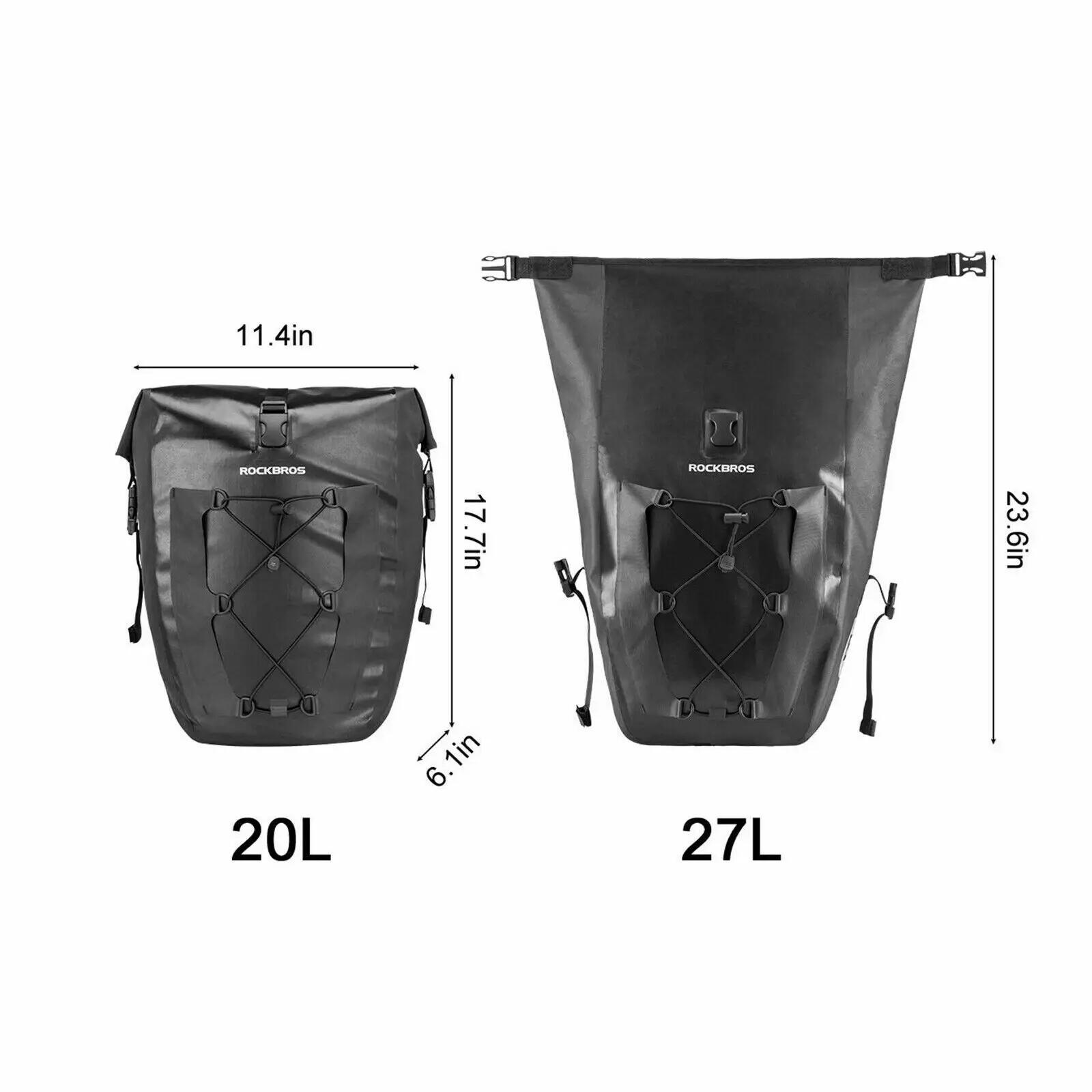 Lot de 2 sacoches de porte-bagages 27L imperméables gauche + droite 5/8