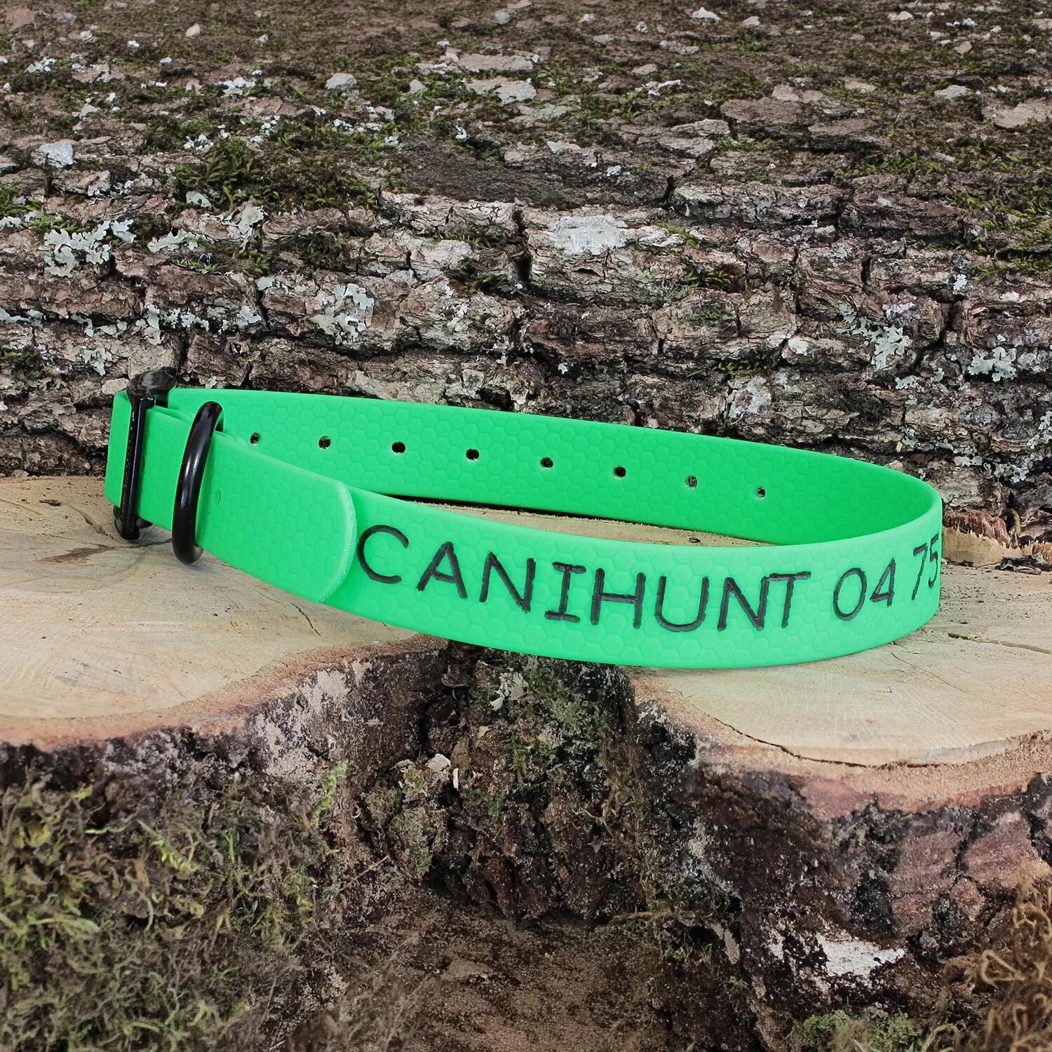 COLLIER CHIEN CANIHUNT MADE IN FRANCE HEXA 25mm ABRICOT 4/5