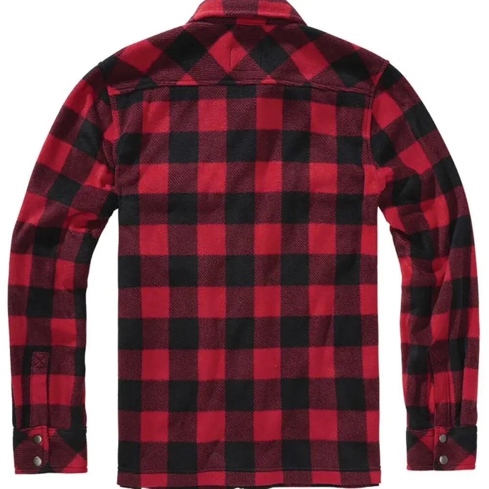 Chemise polaire homme Jeff Brandit® - Rouge et noire - Manches longues 5/5