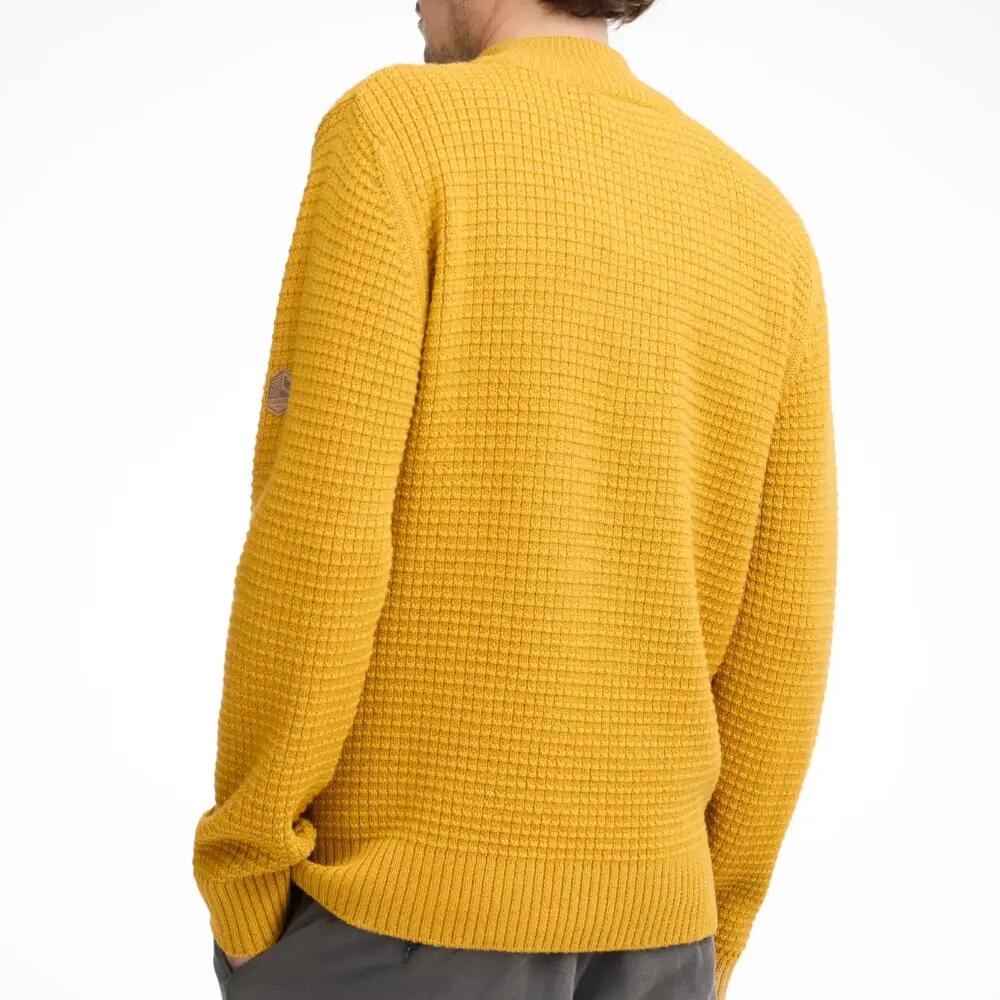 Suéter Moritz con media cremallera hombre – Autumn Blaze – 100 % lana – Amarillo 2/5