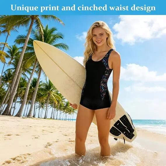 Maillot de Bain Femme Une Pieces, Gainant Ventre Plat Push Up,XL 6/6