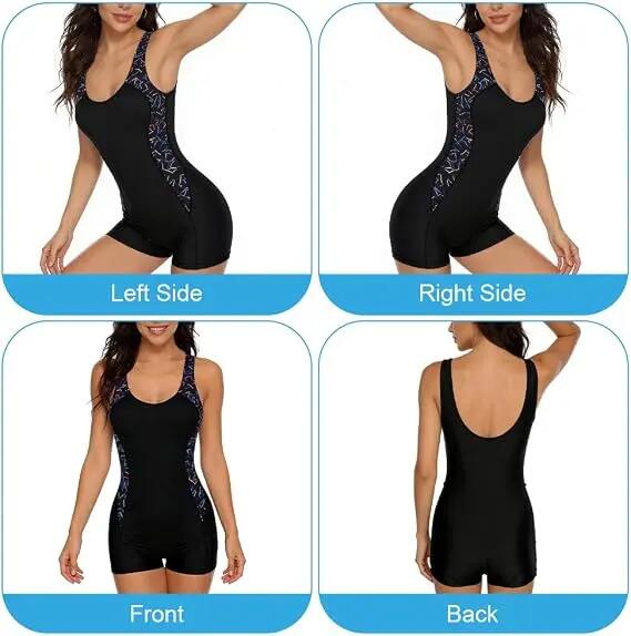 Maillot de Bain Femme Une Pieces, Gainant Ventre Plat Push Up,XL 2/6