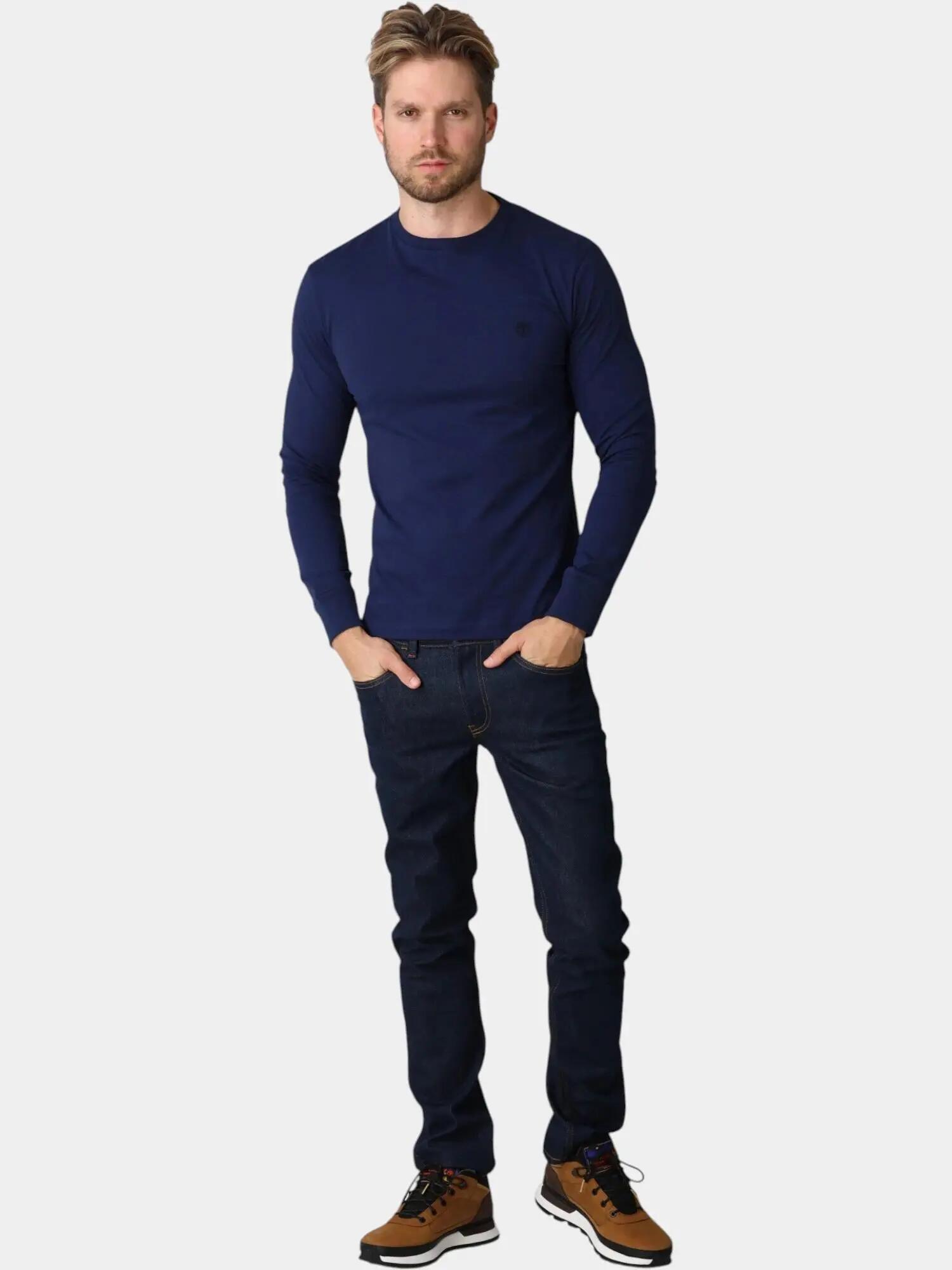 Férfi Dunstan River Tree Embroidered LS Tee hosszú ujjú póló 4/5