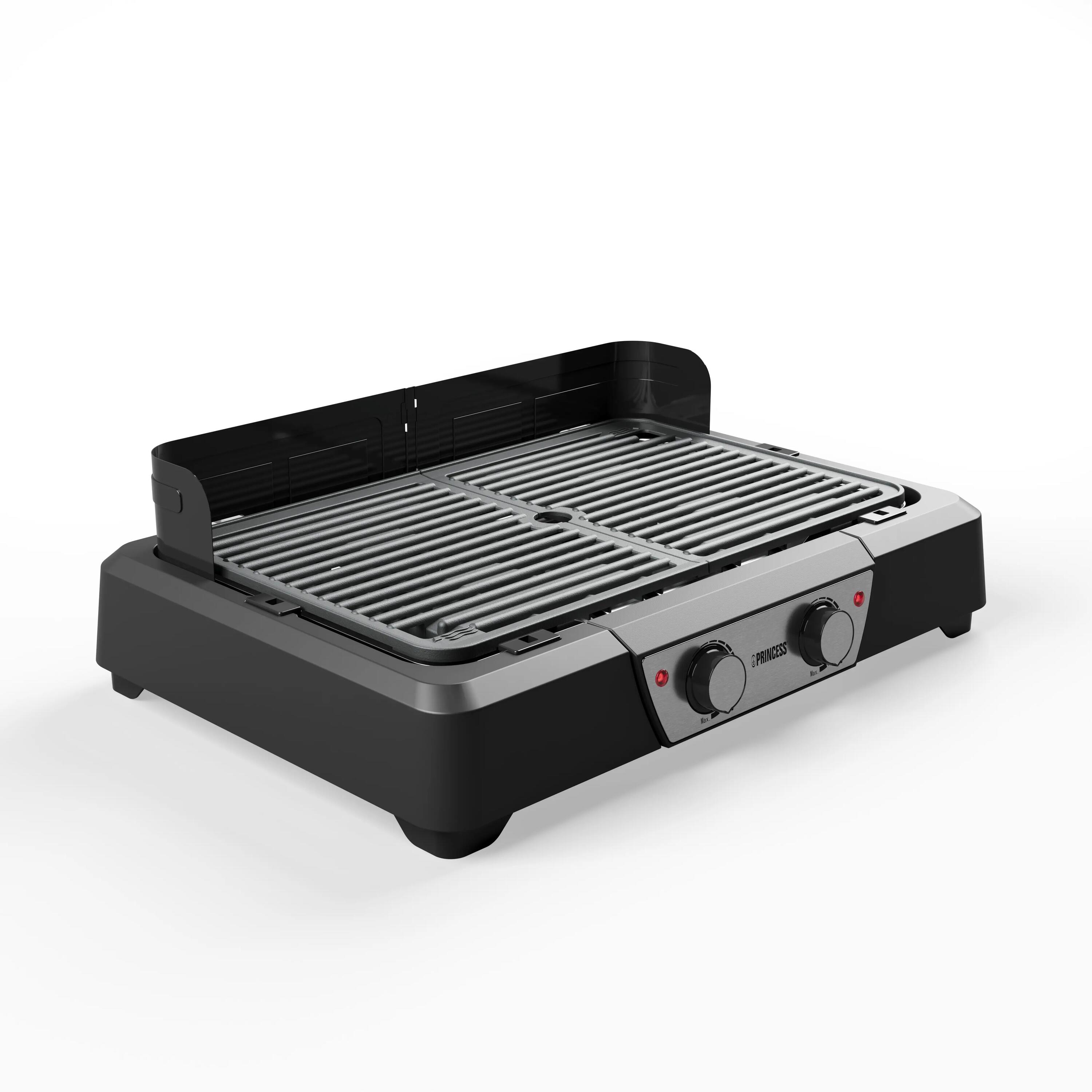 Elektrische BBQ - 2000W - 2 Grillzones - Tafelgrill - Zwart 4/5