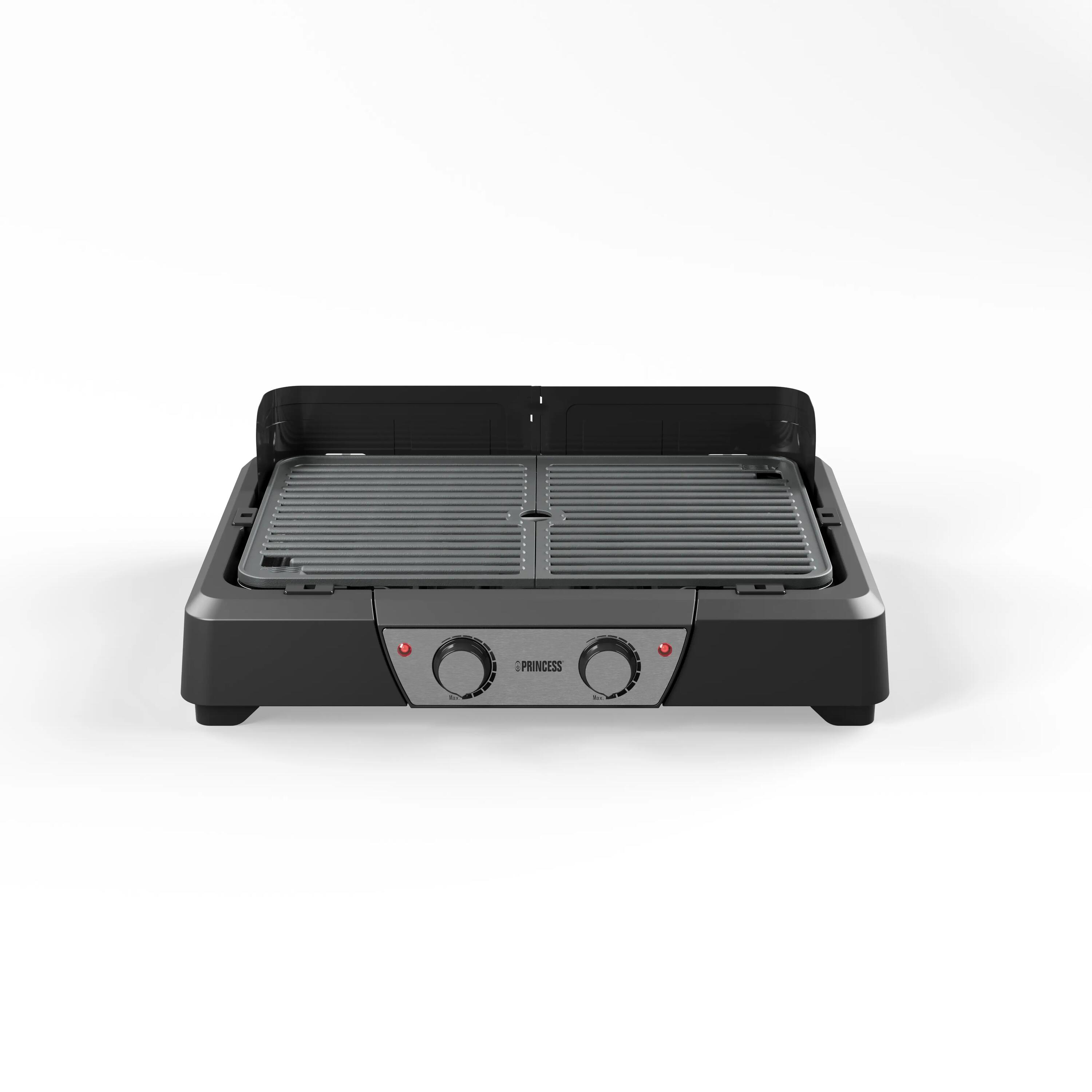Elektrische BBQ - 2000W - 2 Grillzones - Tafelgrill - Zwart 3/5