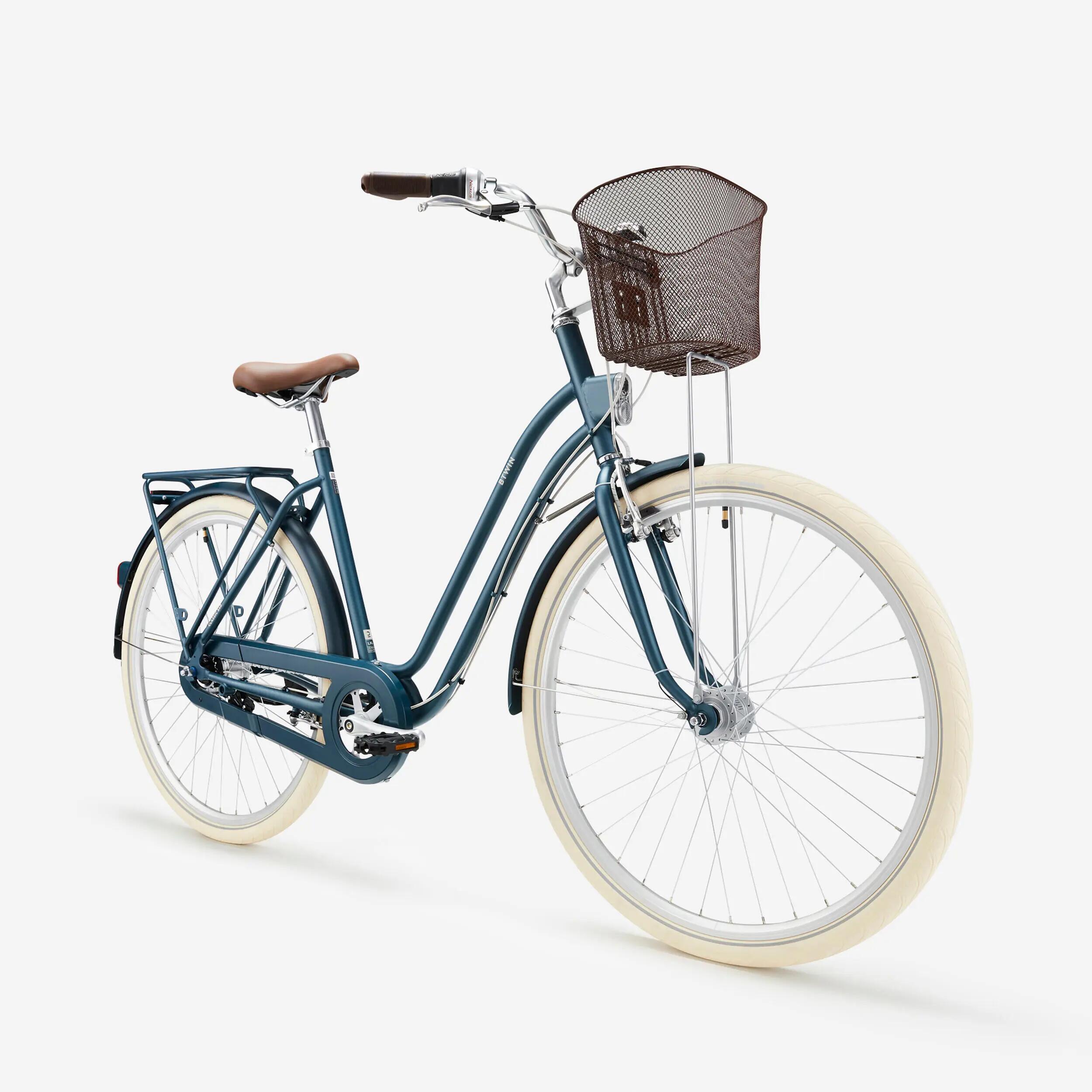 Recondiționate - Bicicletă de oraș Elops 540 cadru jos albastru