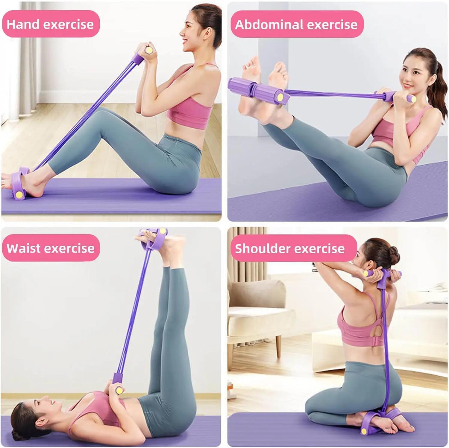 Bande de Résistance Musculation 6 Tubes avec Pédale – Élastique Sport Maison Fit 4/5