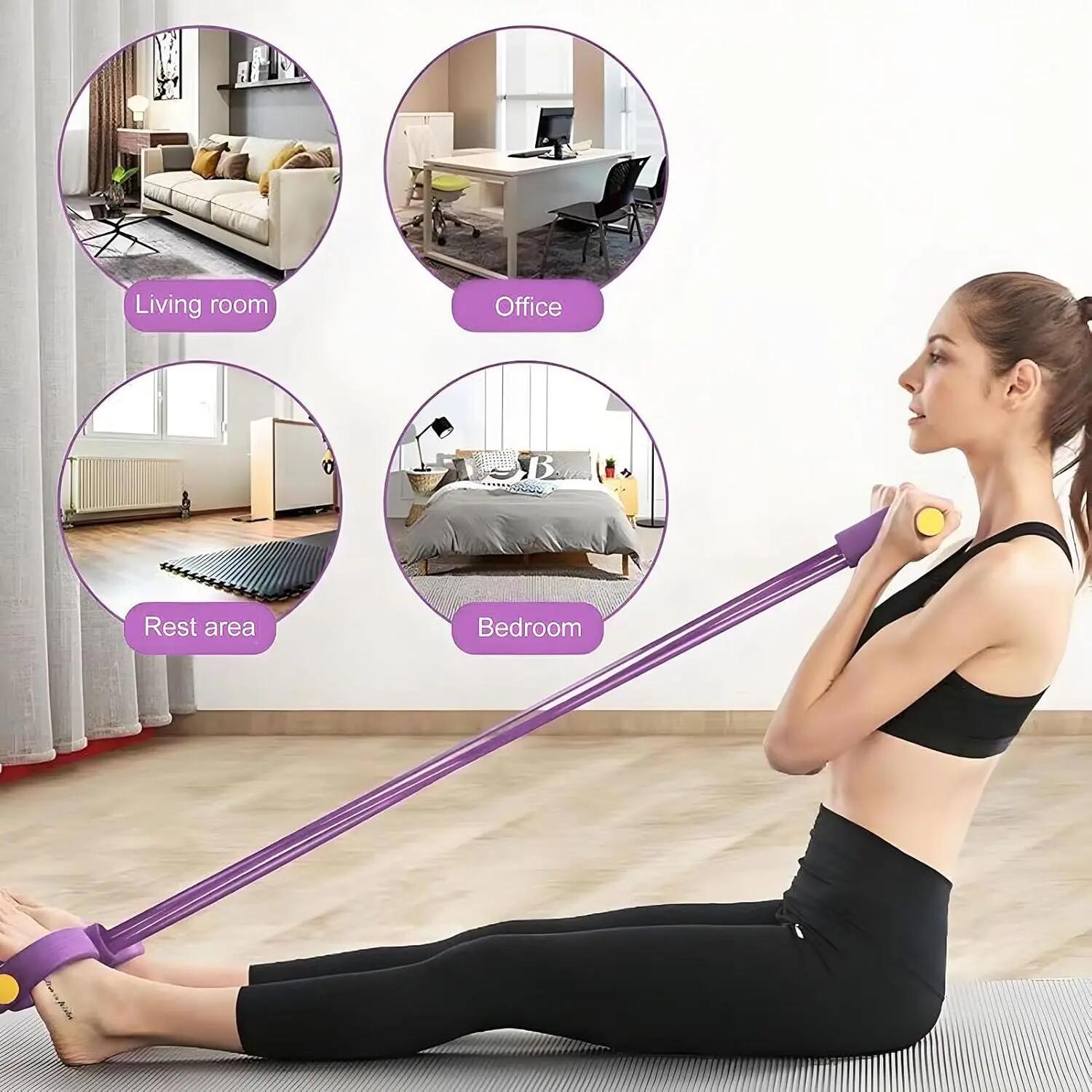 Bande de Résistance Musculation 6 Tubes avec Pédale – Élastique Sport Maison Fit 3/5