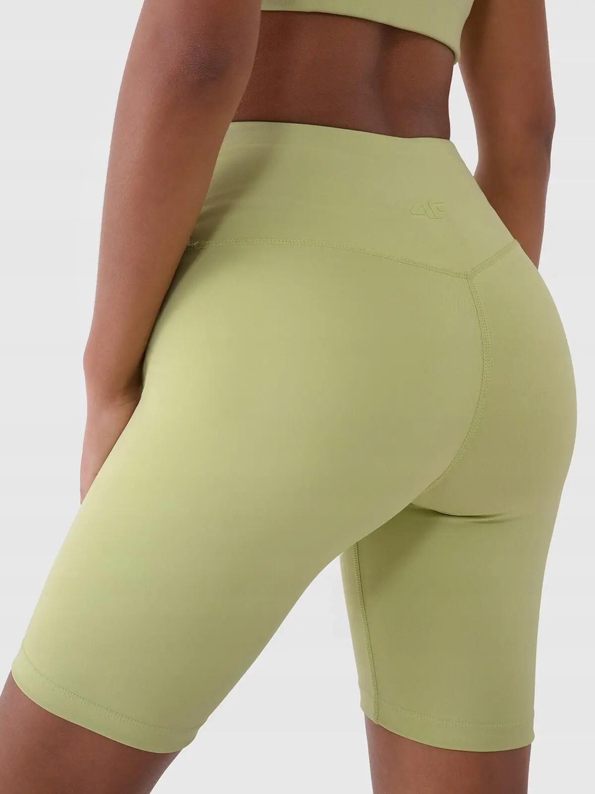 SPODENKI DAMSKIE 4F TRENINGOWE LEGGINSY KRÓTKIE KOLARKI  KOLOR ZIELONY 5/10