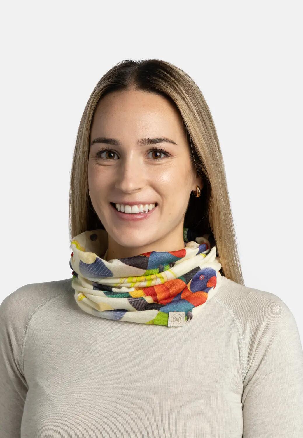 Merino Lightweight Prints Unisex Buff Blanche TAILLE UNIQUE 3/5