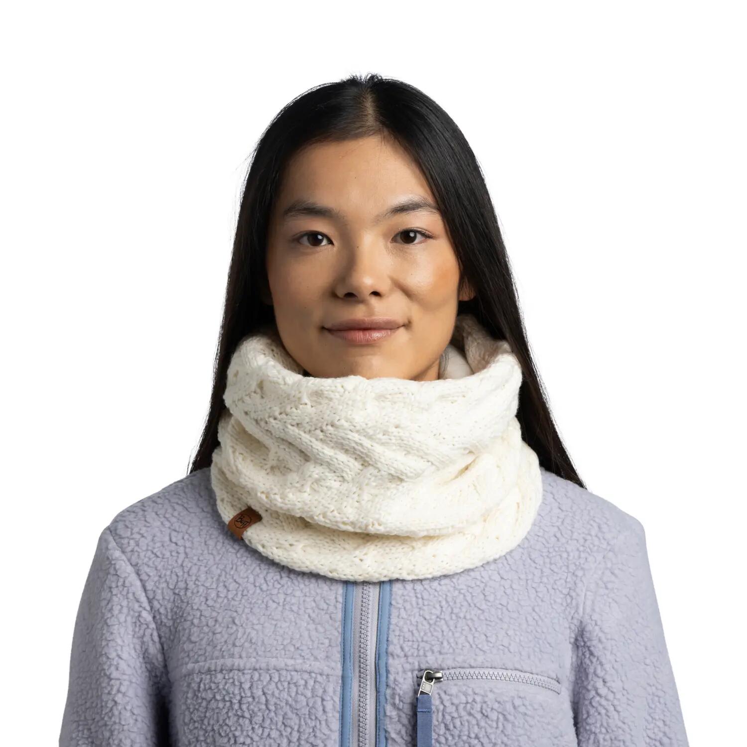 Cache-cou tricoté & Fleece Femme Buff Blanche TAILLE UNIQUE 3/5