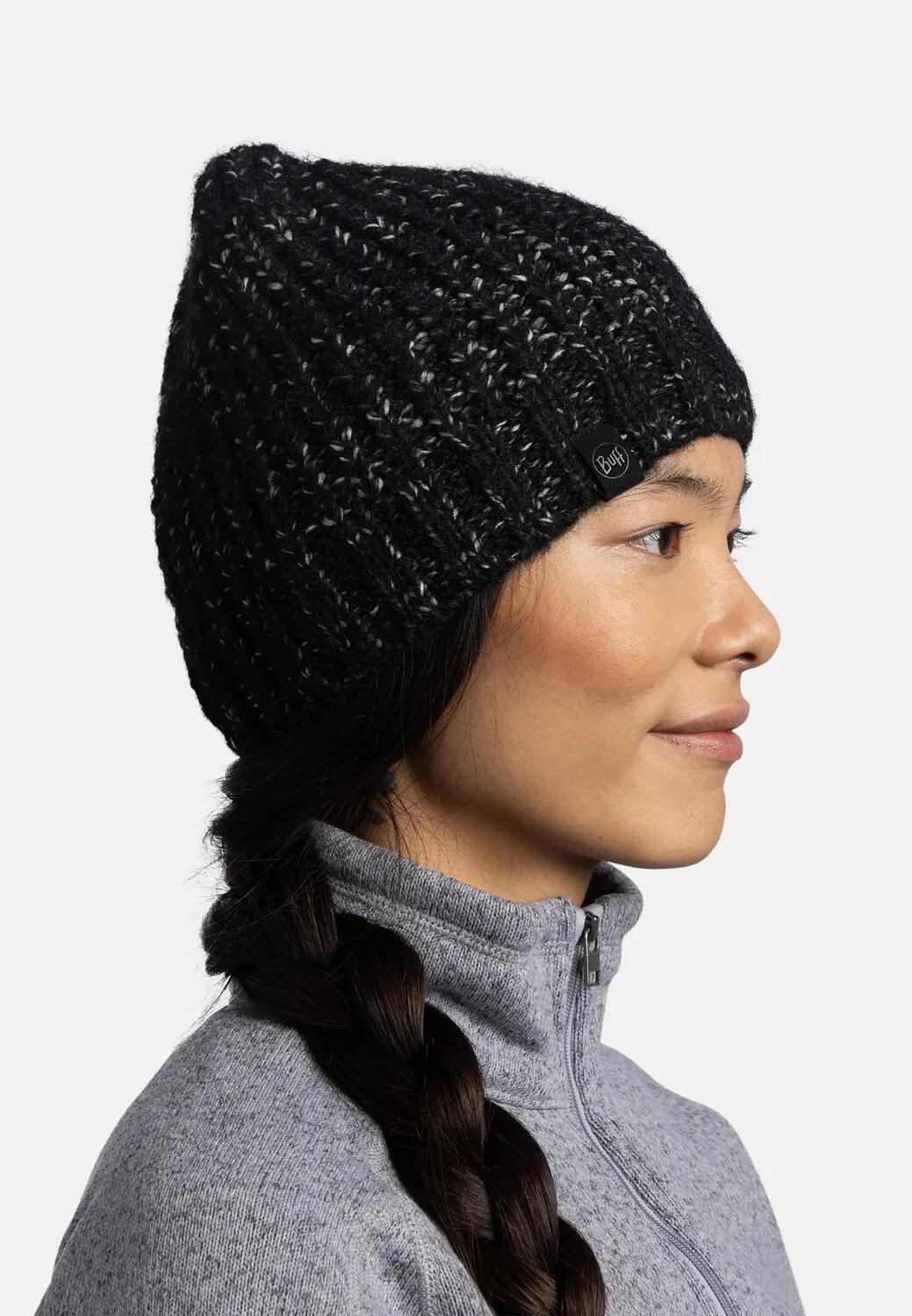 Bonnet Knitted & Fleece Band Femme Buff Noir TAILLE UNIQUE 4/5