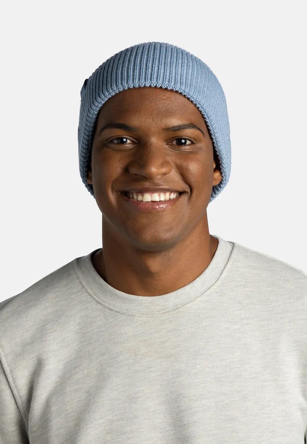 Bonnet tricoté Unisex Buff Bleu TAILLE UNIQUE 3/5
