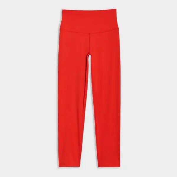 LEGGINSY DAMSKIE 4F FUNKCYJNE Z WYSOKIM STANEM KOLOR CZERWONY 7/8