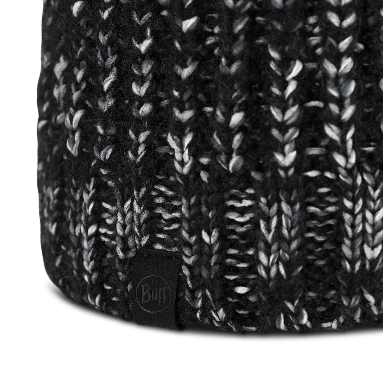 Bonnet Knitted & Fleece Band Femme Buff Noir TAILLE UNIQUE 2/5